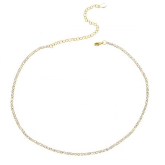 Wholesale Tennis Chain Necklace Jewelry Set With Gold